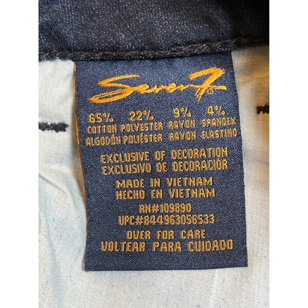 Seven7 Womens Skinny Crop Jeans Dark Wash Denim Boho Preppy Size 12
